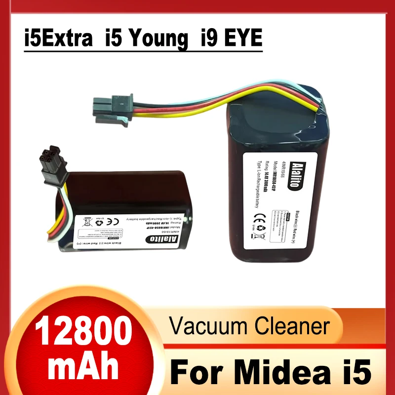 14.4V lithium-ion battery, 12800mAh large capacity, for Midea i5 Young Extra i9 EYE i50pro robot vacuum cleaner battery