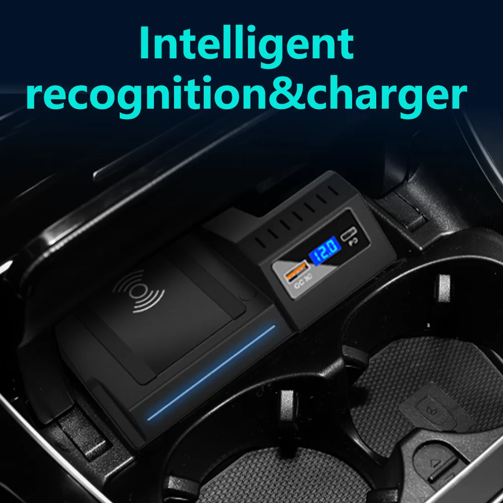 For Mercedes Benz W205 GLC AMG C43 C63 GLC43 GLC63 2014-2021 15W Car wireless charger phone charger fast charging holder