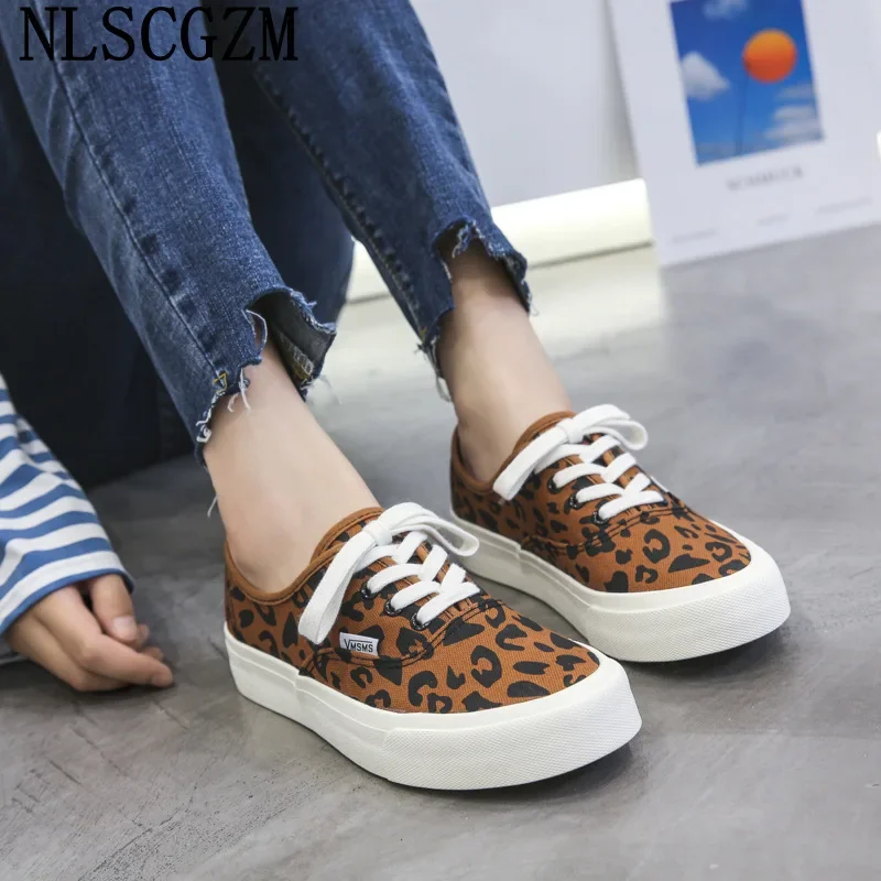 2024 Fashion Sneakers Canvas Shoes Women Ladies Casual Shoes Leopard Sneakers Woman Shoes Luxury Zapatos De Mujer Bayan Ayakkabi