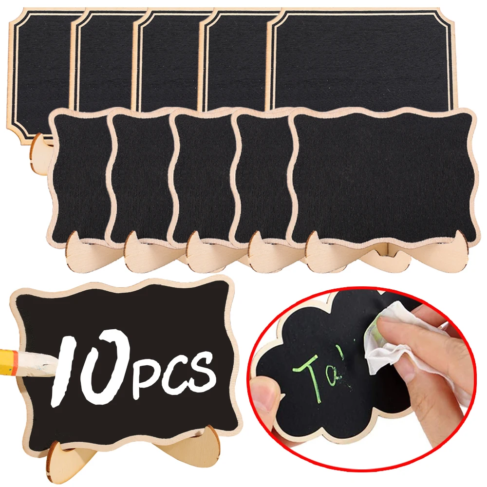 Mini Chalkboards Signs with Easel Stand Small Rectangle Chalkboards Blackboard Wood Place Cards for Weddings Message Board Signs