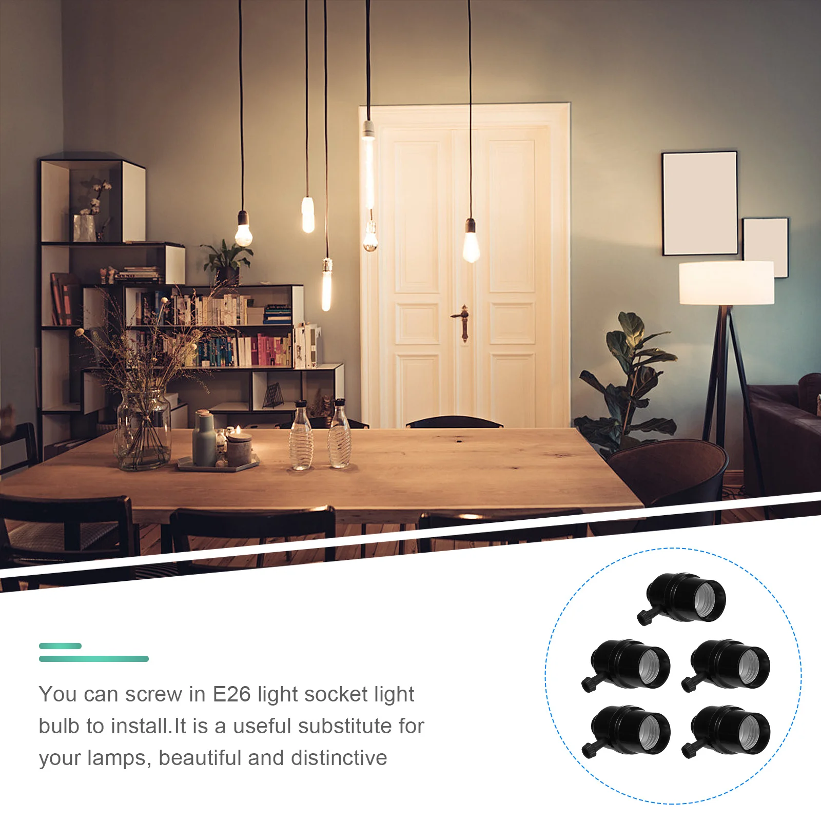

5 PCS Hanging Lamp Socket Retro Ceiling Holder Droplight Body Replacement Plastic Pendant