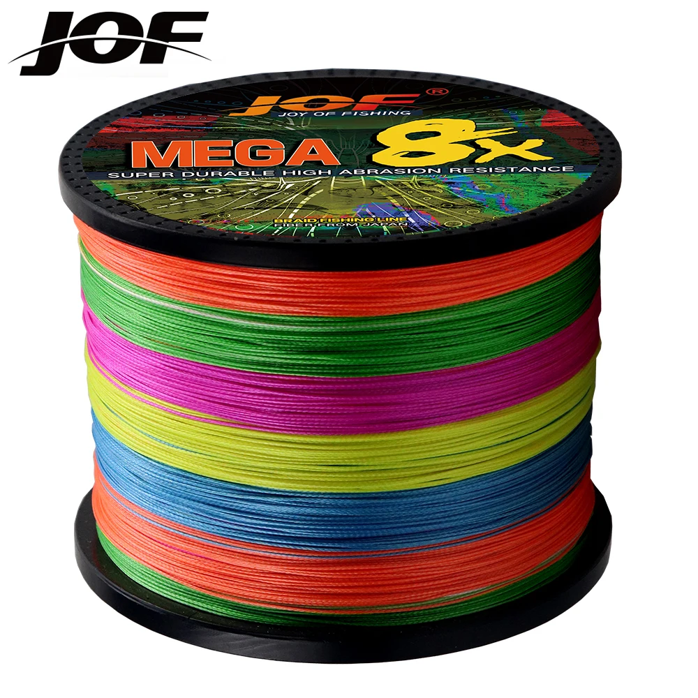 JOF Japan 8X 8 Strands Braided Fishing Line 1000M Multifilament PE Wire Fly Sea Saltwater Weave Extreme Pesca