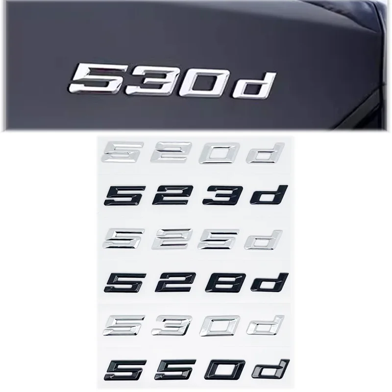 

Car 3D ABS Trunk Letters Logo Badge Emblem Decal Sticker For BMW 5 Series 520d 525d 528d 530d 535d 540d E39 E60 E61 F10 F11 G30