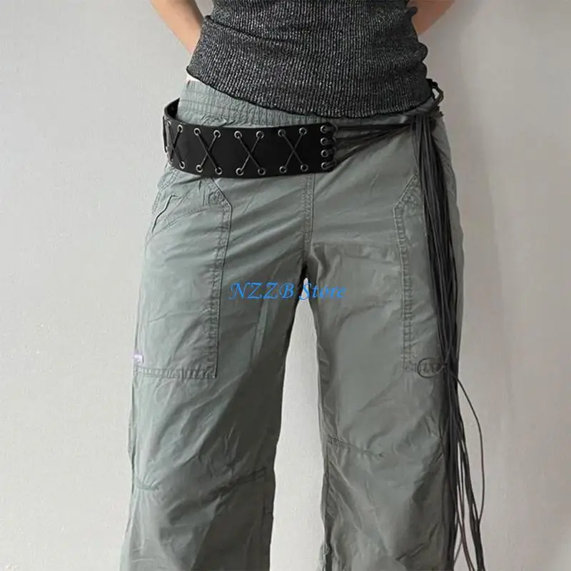 

T21F Bohemian Corset Belt Underbust Waistband Party Girdle Belt Women Clothing Accs Laceup Belt Waist Ornaments