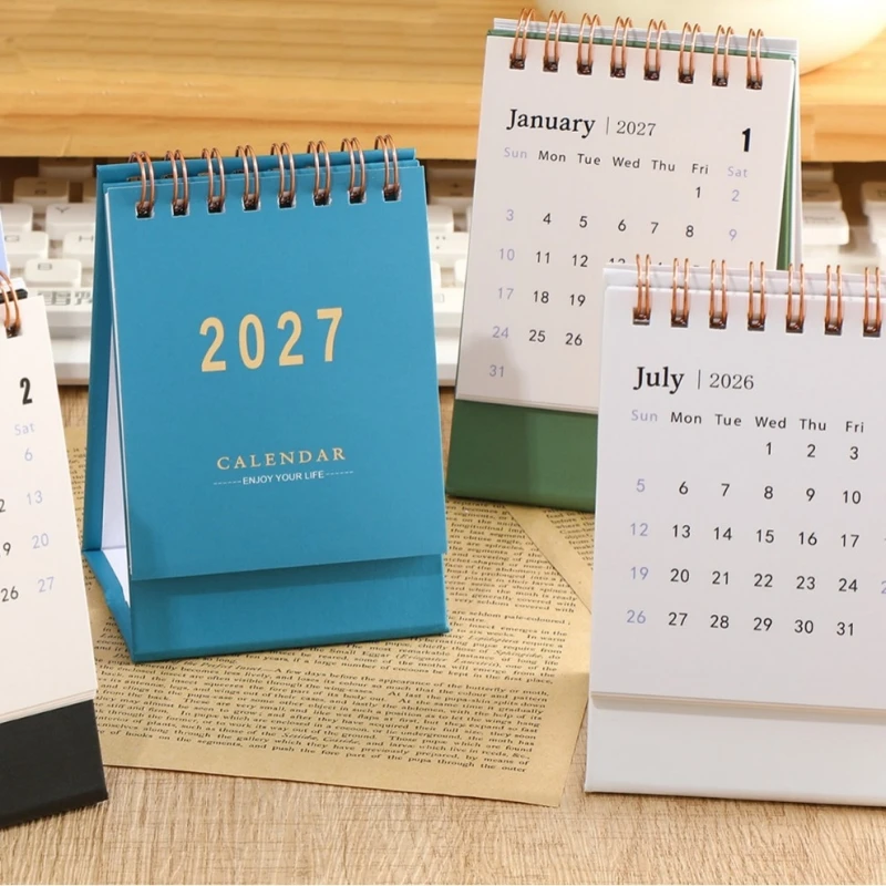2027 Mini-Kalender in Morandi-Farben, kleiner Schreibtischkalender, Memo-Kalender, Planer, Desktop-Dekoration, Bürobedarf, Neujahrsgeschenke – Detail 5