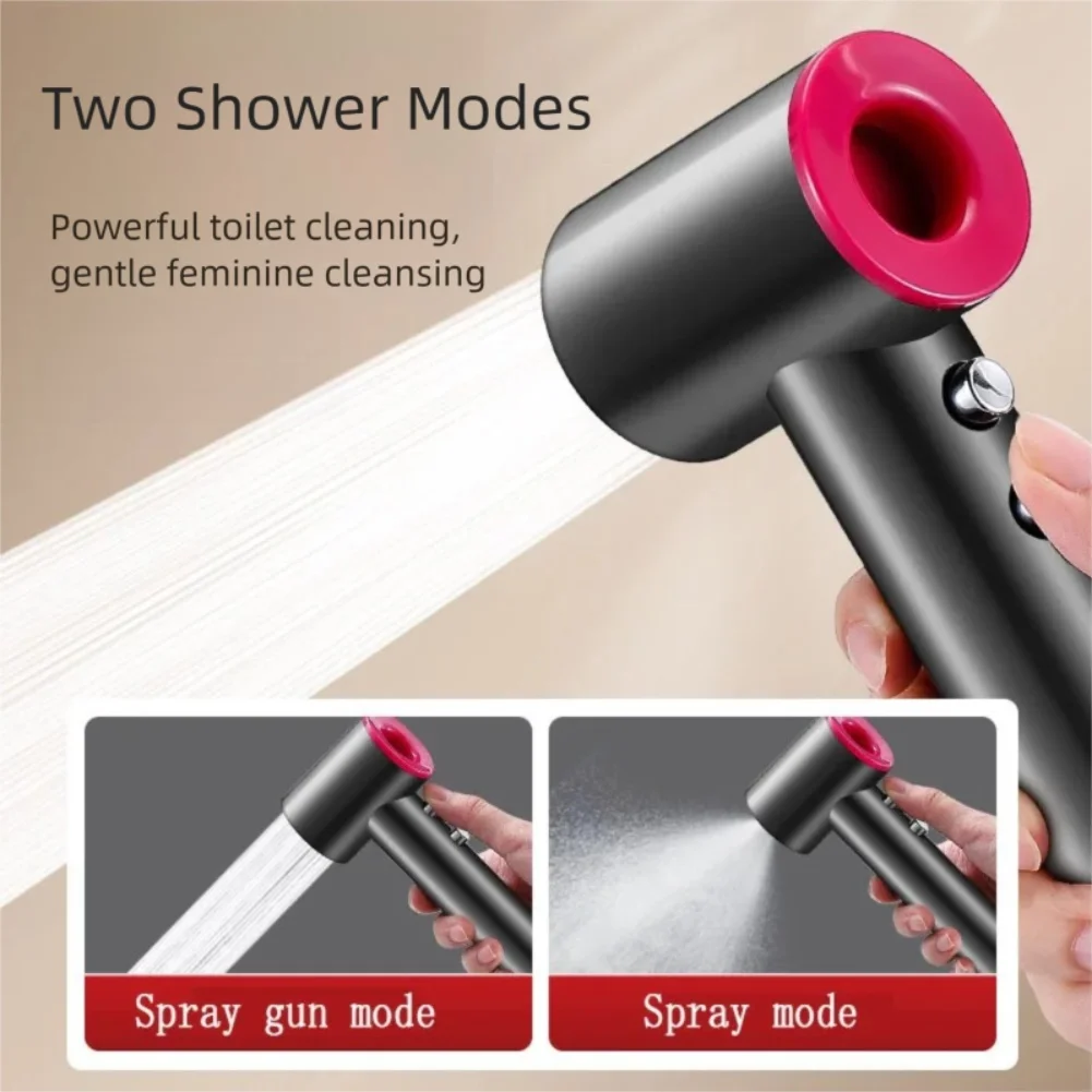 ABS Toilet Spray Head with Magnetic Base Dual Mode High Pressure Water Flow Shower Mist for Home Bathroom Cleaning
