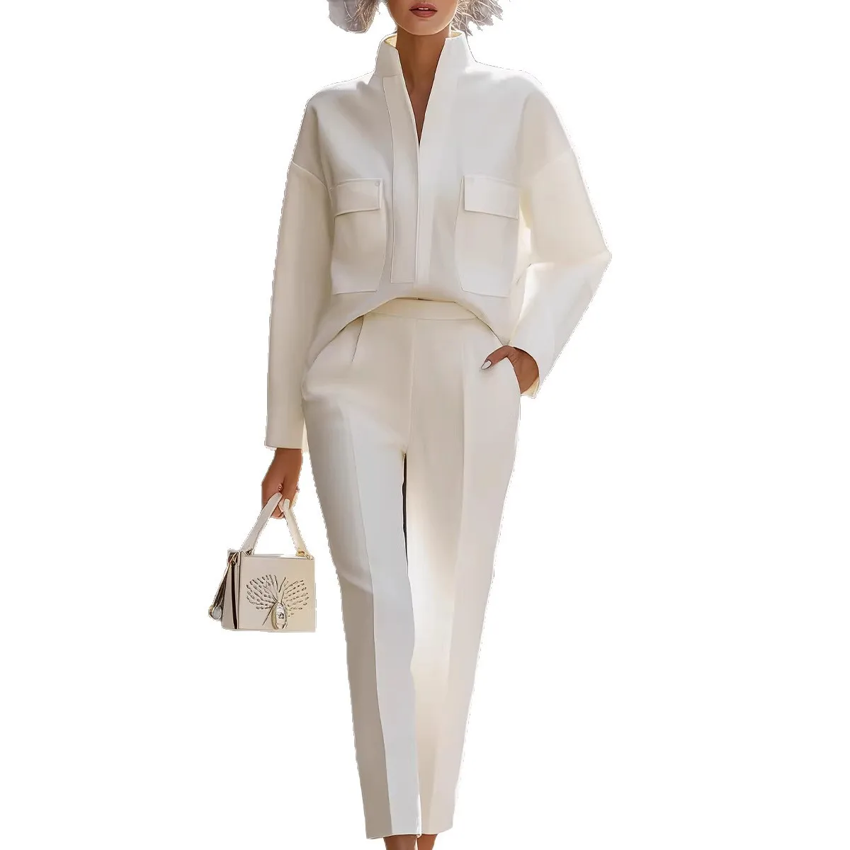 2026 Spring Urban Commute New Style Fashion Elegant Versatile Long Sleeve Lapel Pocket Women Casual Suit