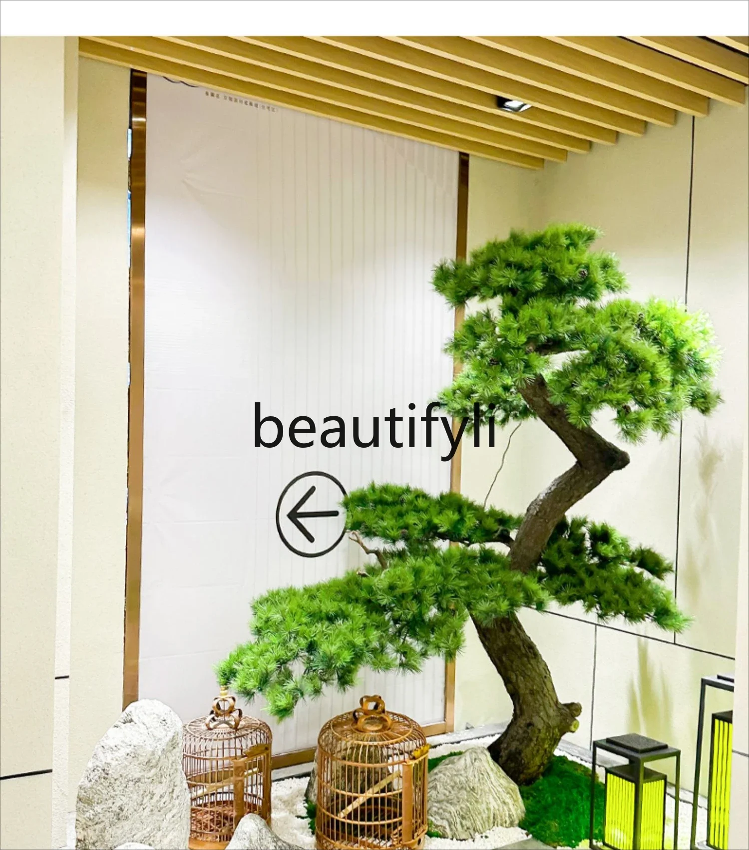 Simulation Luo Hansong green plant landscaping entrance window landscape decoration