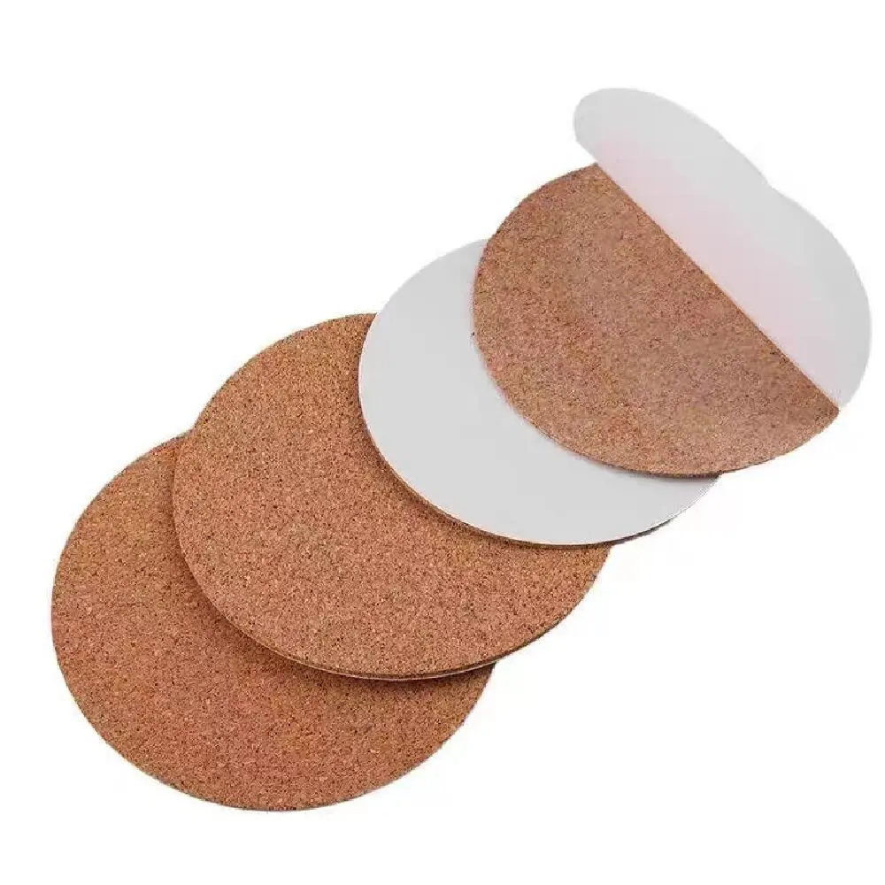 50pcsCork mat natural environmental protection non-slip heat insulation removable paste glass placed shock-absorbing cork gasket