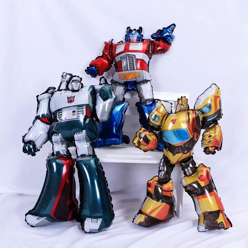 

50pcs Transform Foil Balloons Blue Red Yellow Bee Ballons Car Happy Birthday Party Decoration Boy Kids Cartoon Robot Supplies