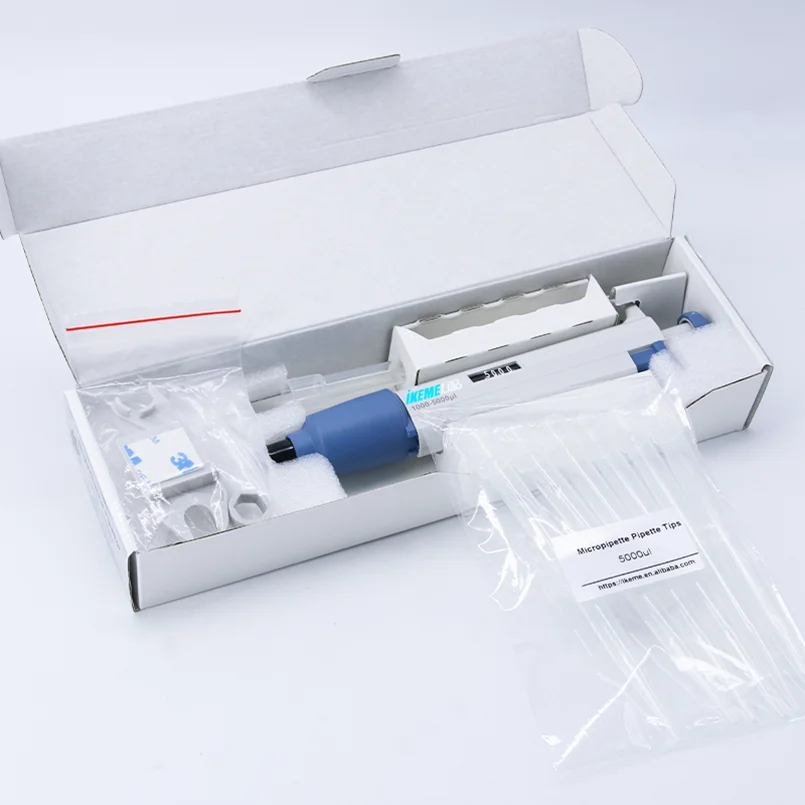 Hot Sales IKEME Laboratory Pipette Adjustable Single Channel Digital Micropipette With Pipette Tips 2022