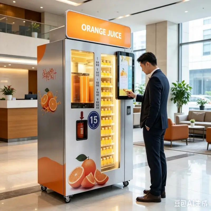 Automatic Orange Juice Vending Machine Fresh Squeezed Citrus Beverage Machine Smart Retail Sales Solution