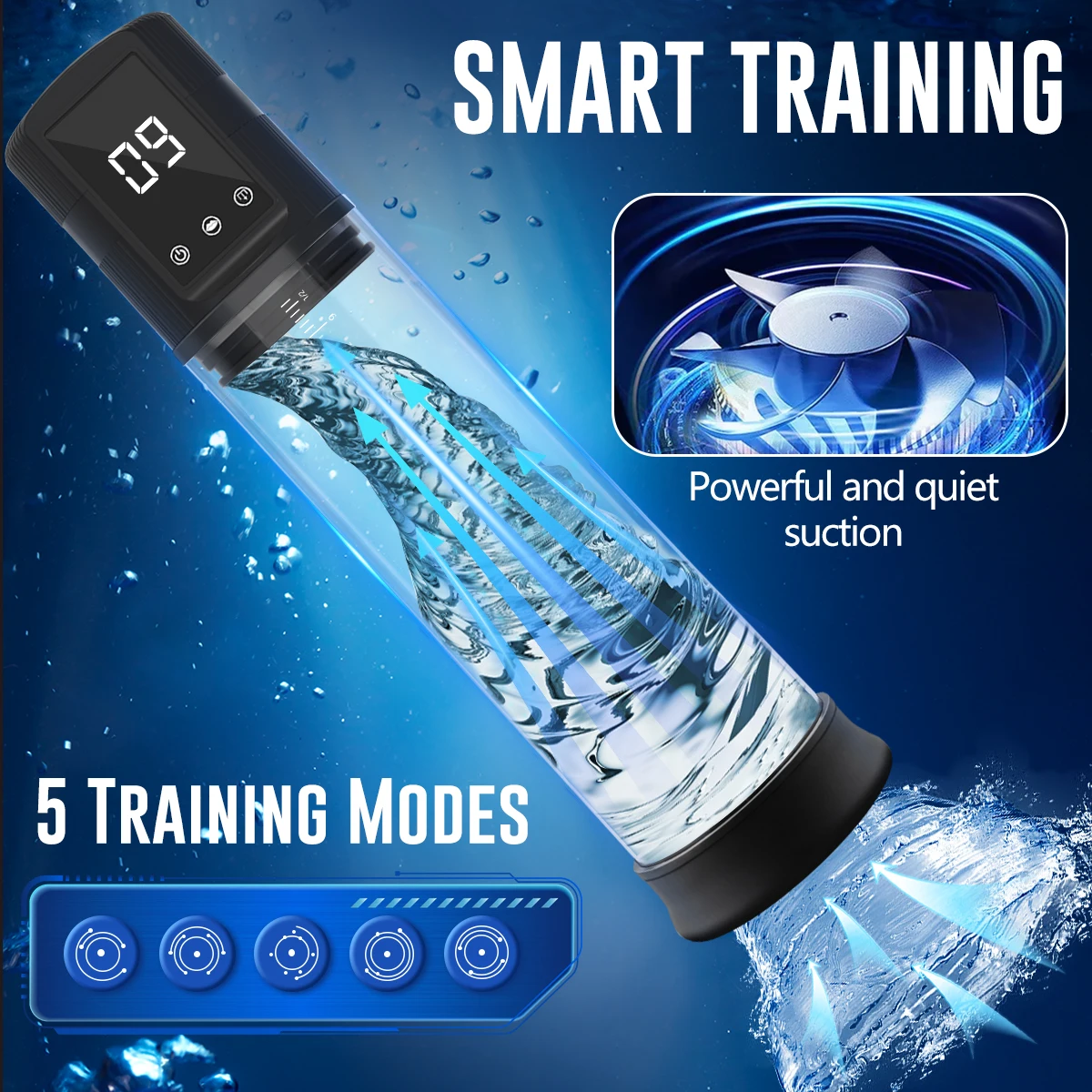 Automatic Electric Penis Pump Increase Penis Pump Enlargement Extend Pump 5 Suction Levels Silicone Jumping Egg Sex Toys For Man