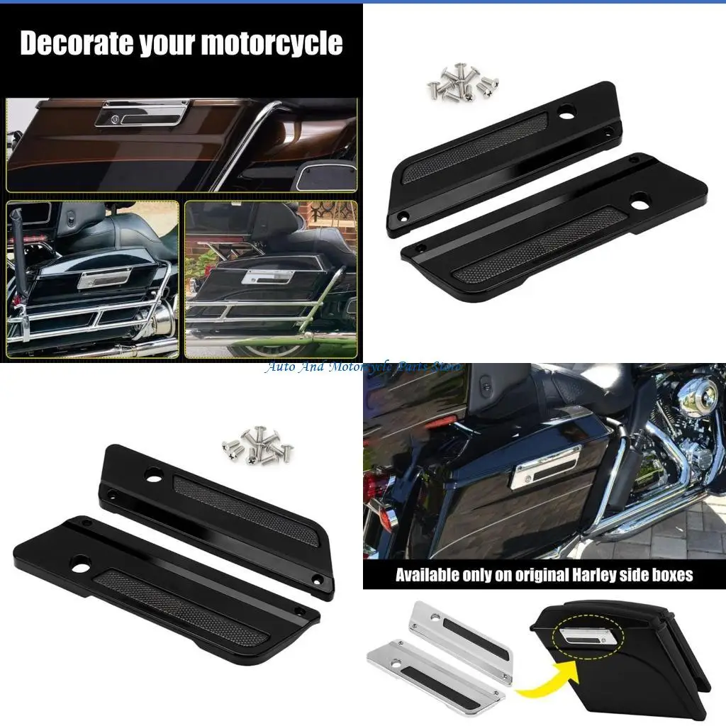 

P9FD Motorcycle Saddlebag Hardware Covers Latches Hinges Set For Road Street 2014-up