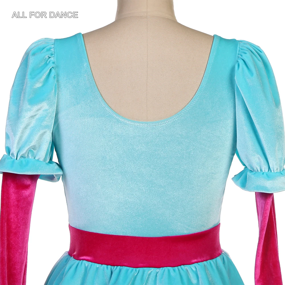 Tout pour la danse 25053 lac bleu/Rose rouge velours Ballet Tutu manches longues filles femmes scène Performance danse Costumes