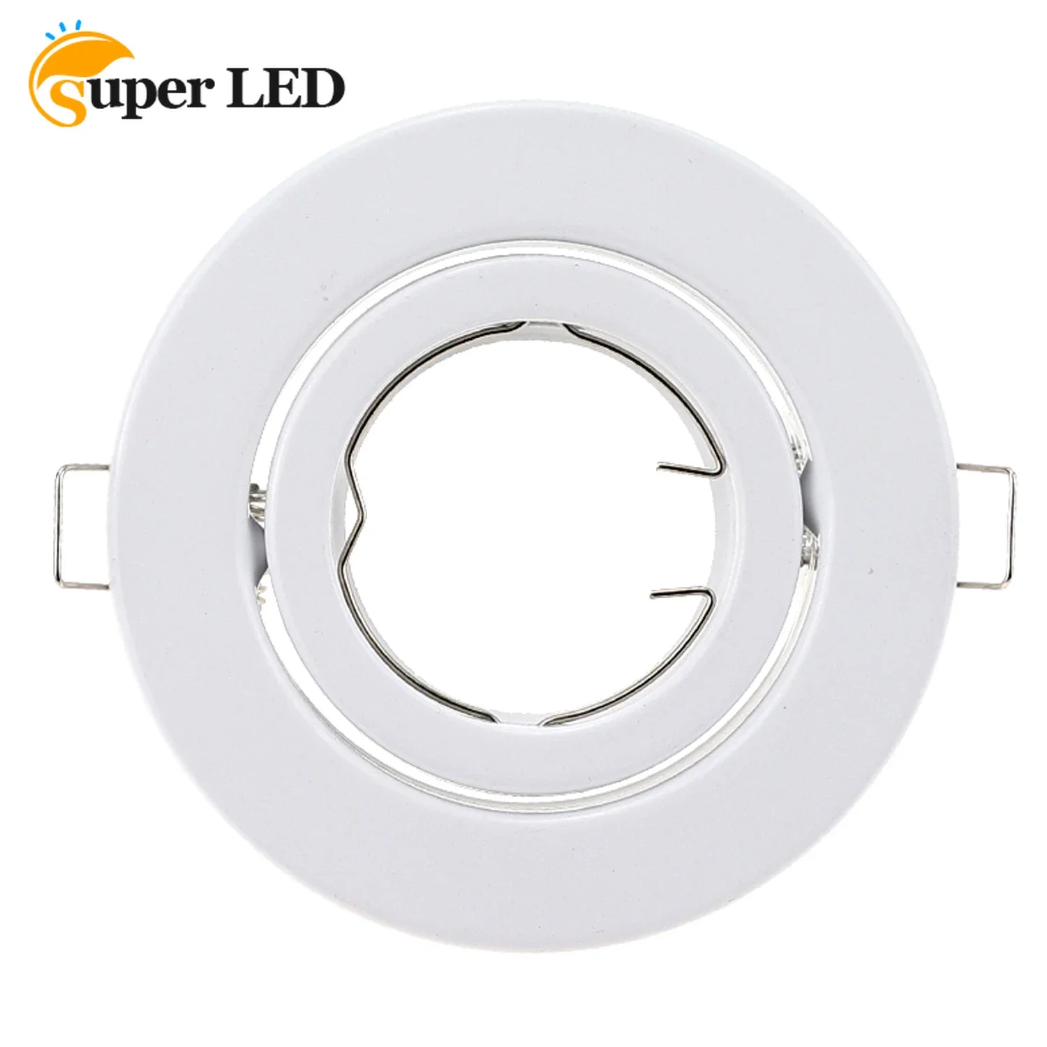 Spot Lumineux Rond en Métal Encastrable pour le Plafond avec Cadre Trempé, Ampoules Dia 108mm, Support de Douille, GU10, MR16, GU5,3