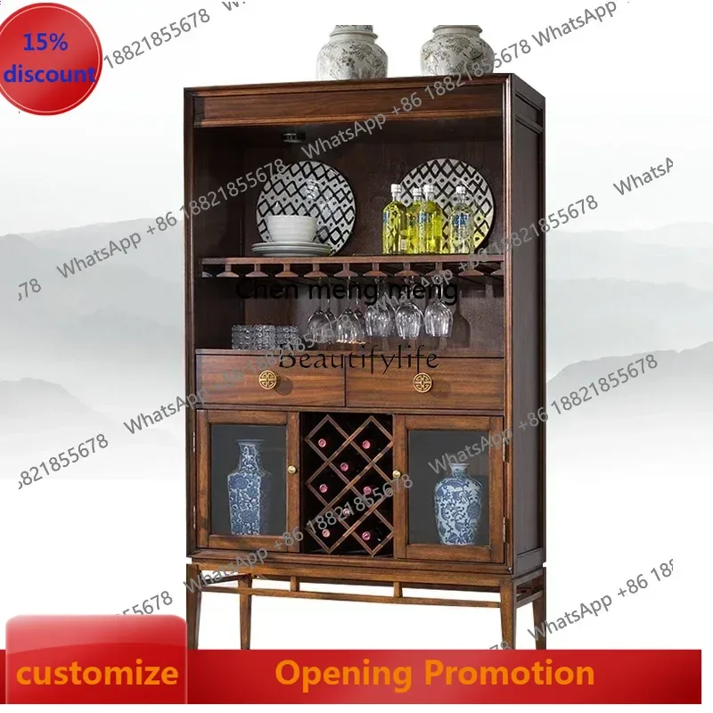 

New Arrivals New styleNN Chinese American solid wood glass cabinet simple living room display cabinetss 7304