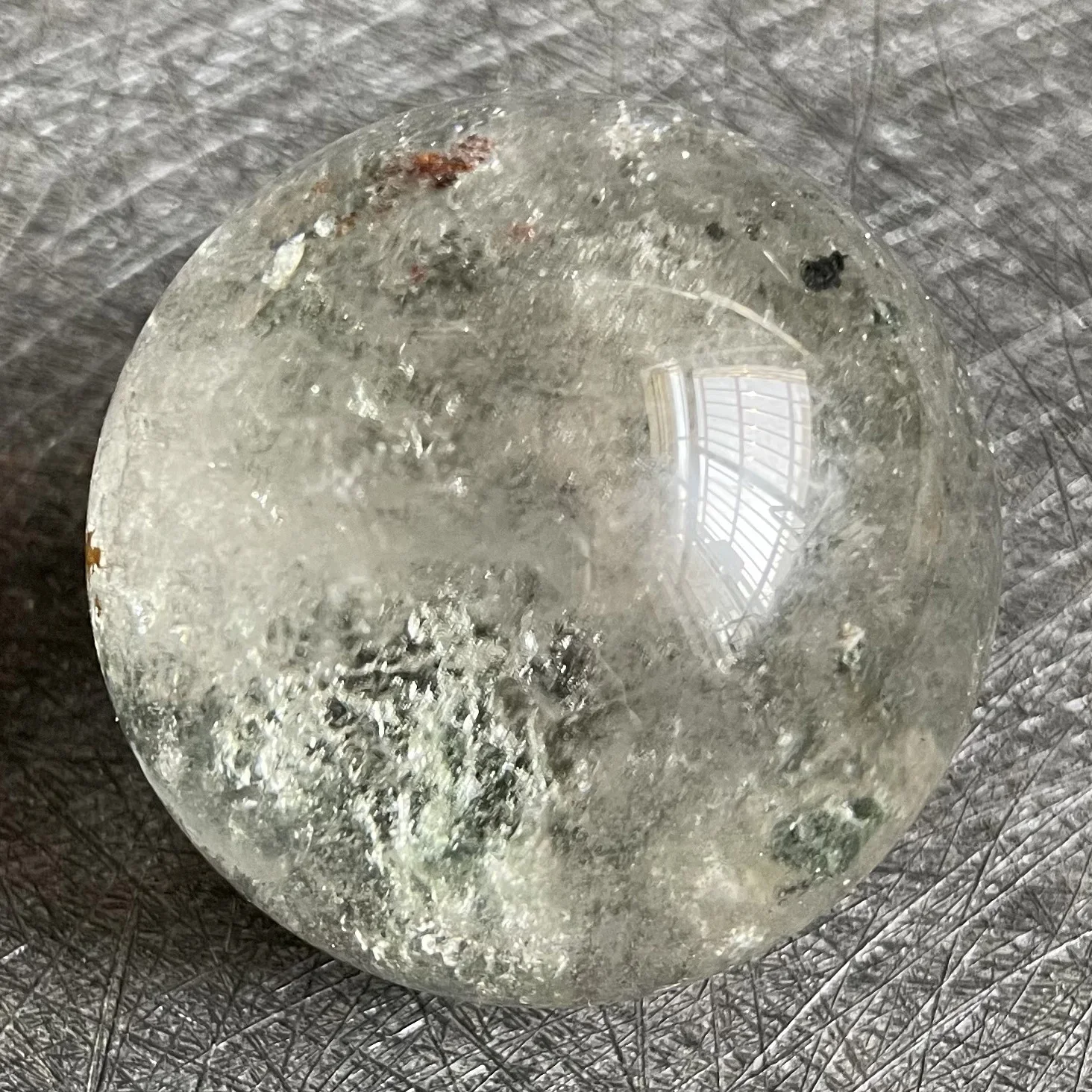 128g Natural Green Phantom Sphere Decoration Polished Quartz Crystal Ball Reiki Healing