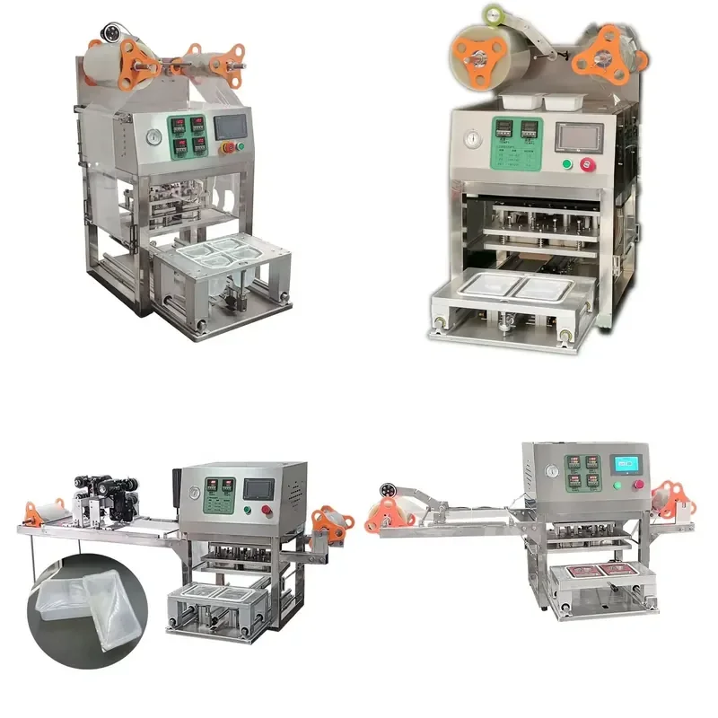 for Food Packing Machine Sushi Popcorn Paper Cup Tofu Box Packing Sealing Machine Round Bowl Cup PP Plastic Lunch Box Tray
