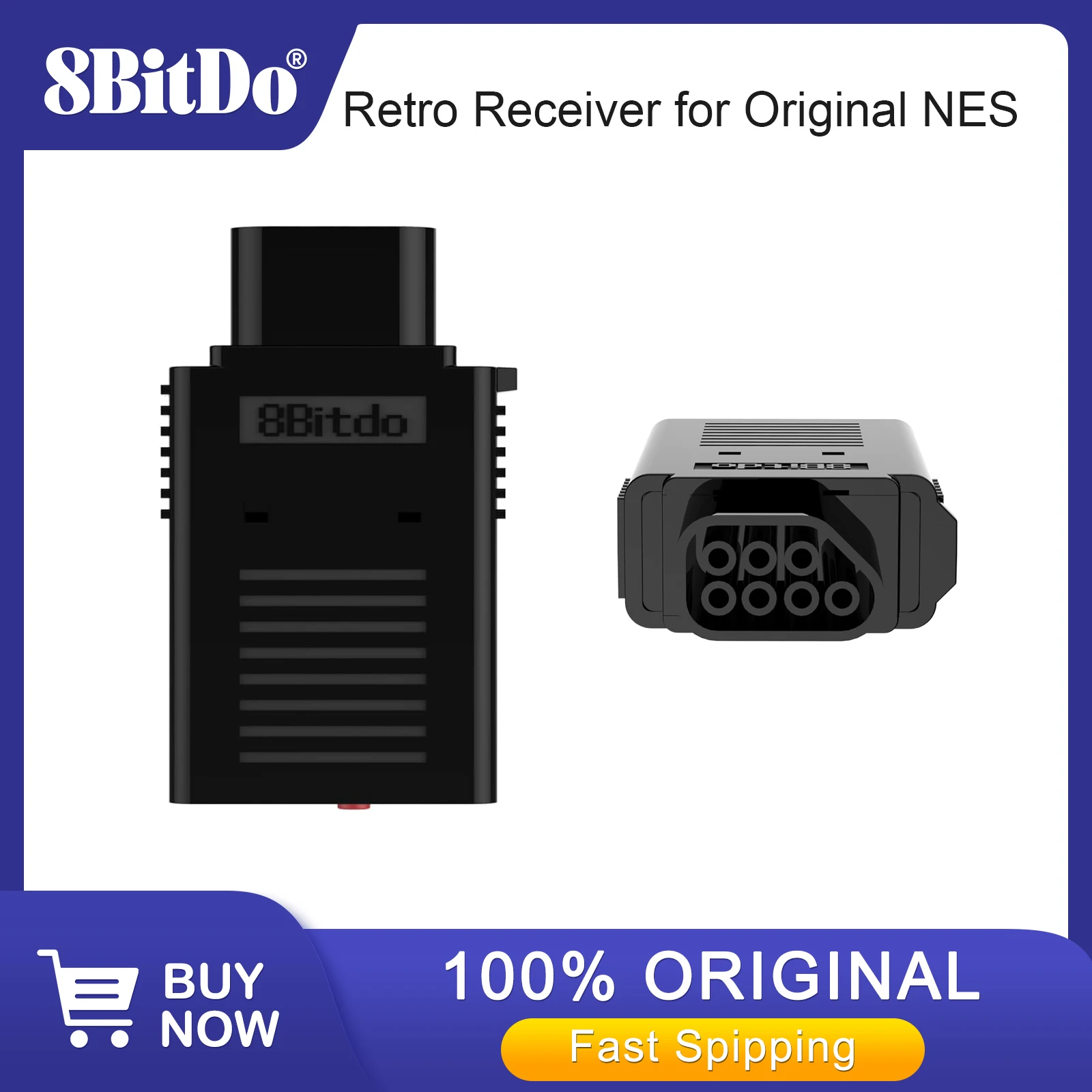 8Bitdo Bluetooth Retro Receiver Adapter for Original NES, Compatible with PS3 PS4, Wiimote, Wii U Pro, Switch Pro Controllers