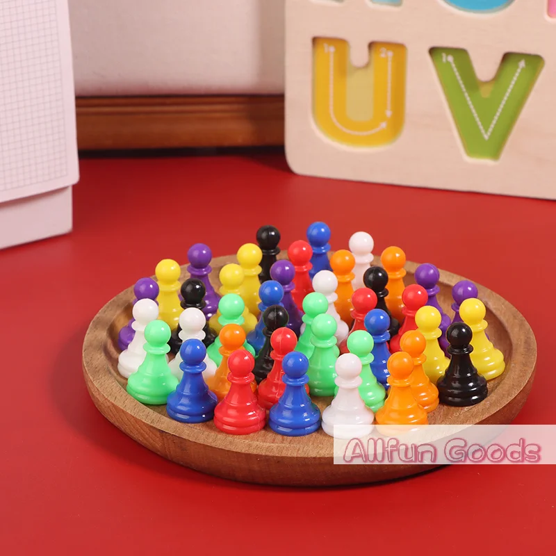 [TG835]32pcs 2.5*1.5cm Chessman Plastic Pawns Checkers Pieces For Games Tabletop Markers Components