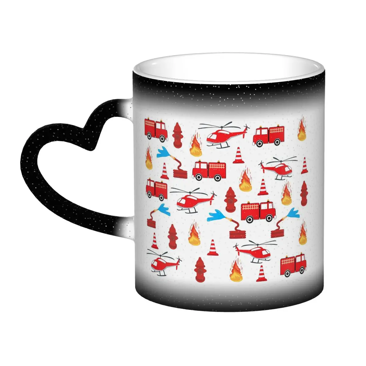 

Red Transport Fire Truck Engine Brigade Mug Funny Ceramic Coffee Cups Tea Mugs Milk Cup Drinkware Gifts for Friends
