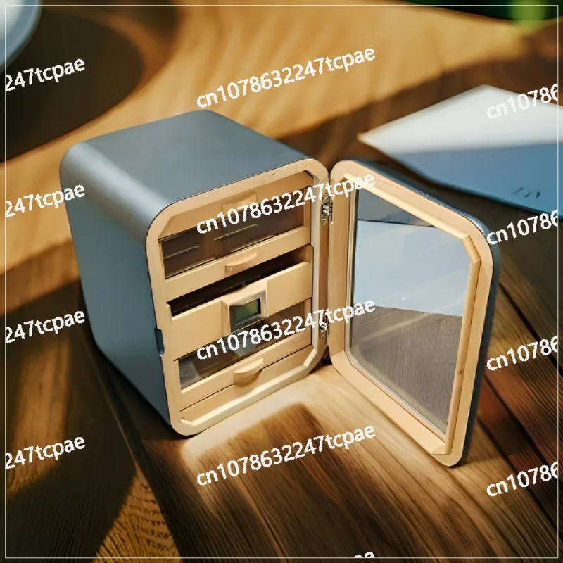 High-end practical large-capacity mini storage moisturizing cedar wood cigar box