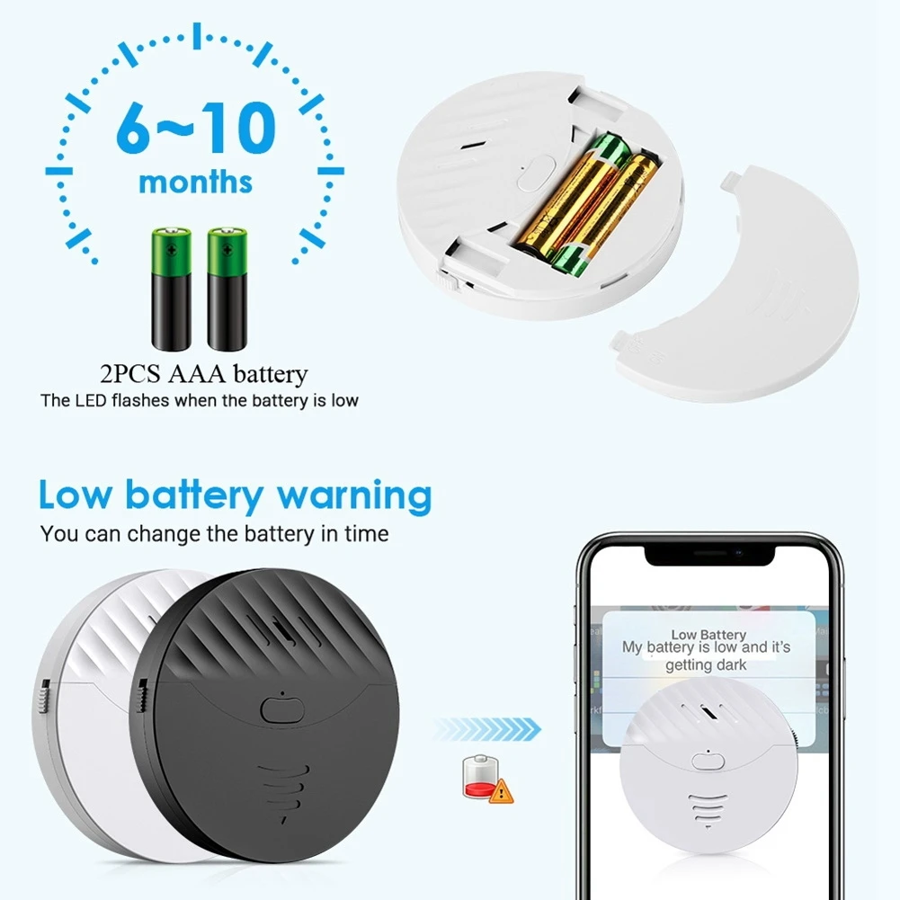 

AA08-Tuya Smart Wifi Alarm Door And Window Vibration Sensor Security Protection Alert Works With Alexa, Smart Life