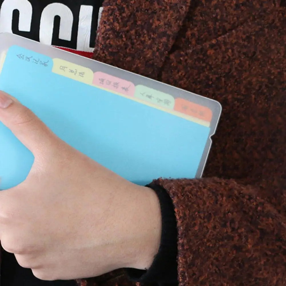 Pembagi Binder plastik, Binder pembagi cincin plastik warna-warni dengan Tab untuk 6 Ring Pastel Index untuk tiga