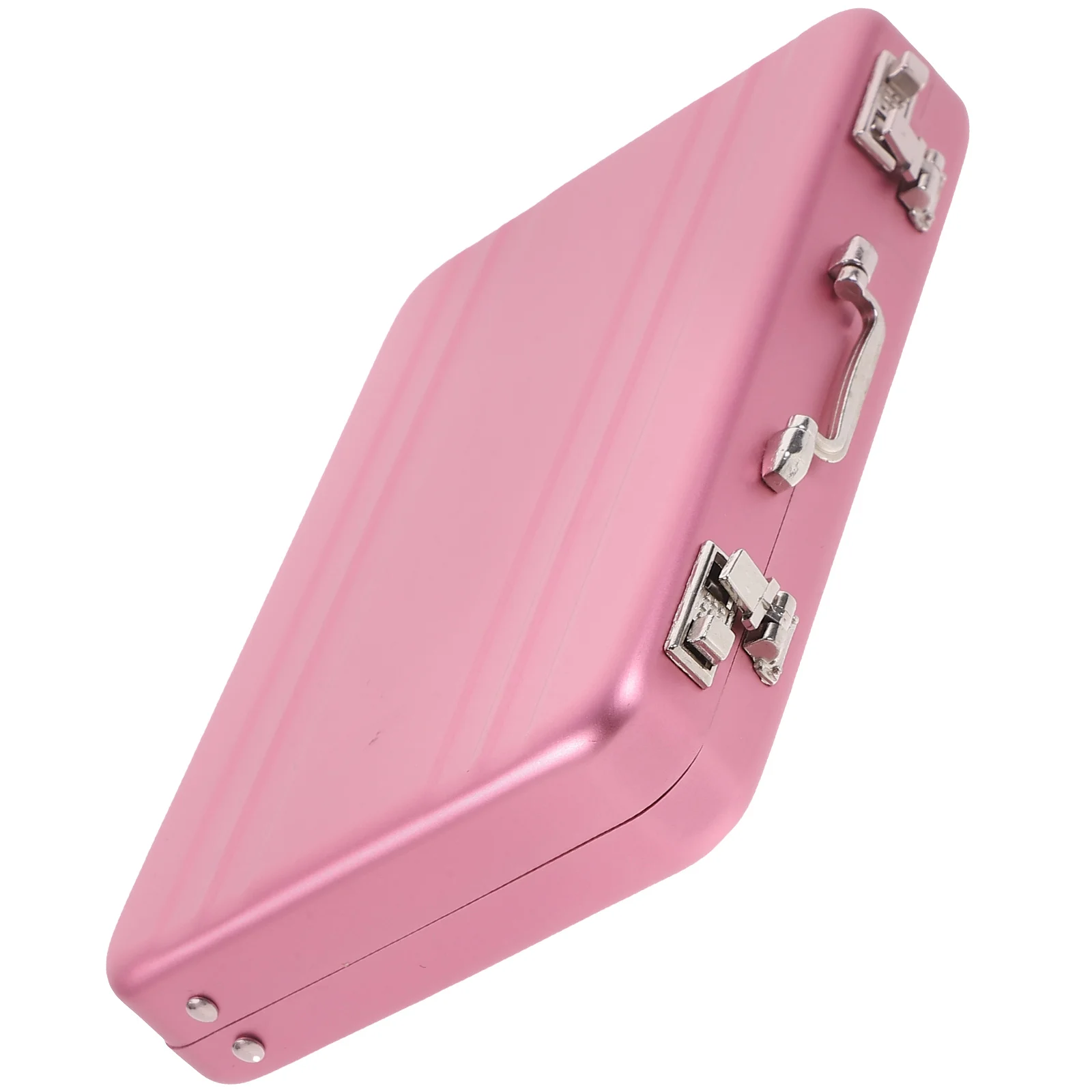 

Business Cards Metal Holder Case Container Small Briefcase Aluminum Desktop Index Organizer Man