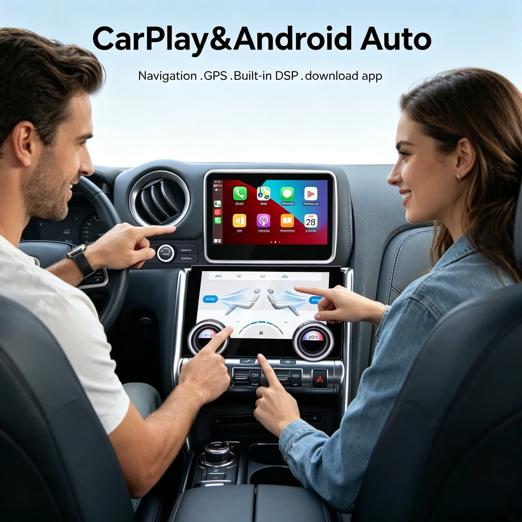 Android 13 Auto Car Radio For Nissan GT-R 2007-2015 Touch Screen Navigation GPS Wireless Carplay Multimedia AC Panel Head Unit