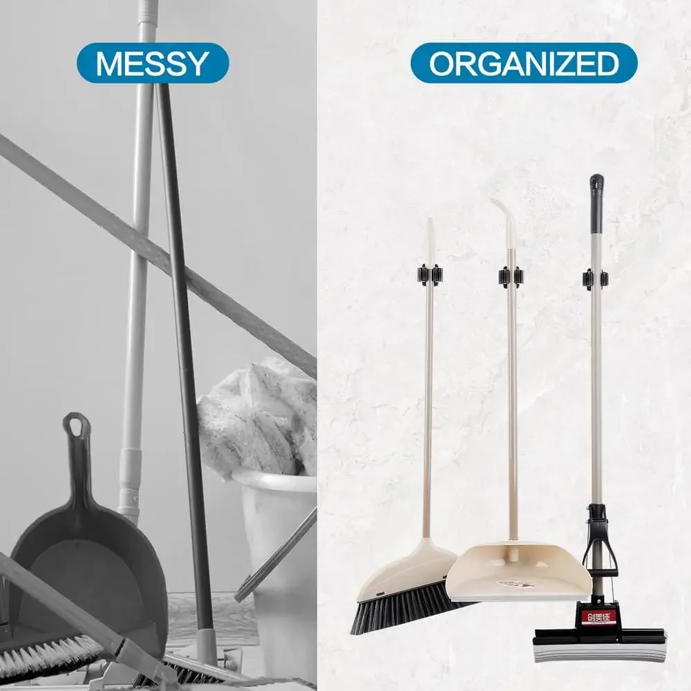 10/1 قطعة الحائط ممسحة كليب حامل ممسحة المنظم رف مع فرشاة المسمار مكنسة شماعات السنانير مقاوم للماء الحمام الرف اكسسوارات