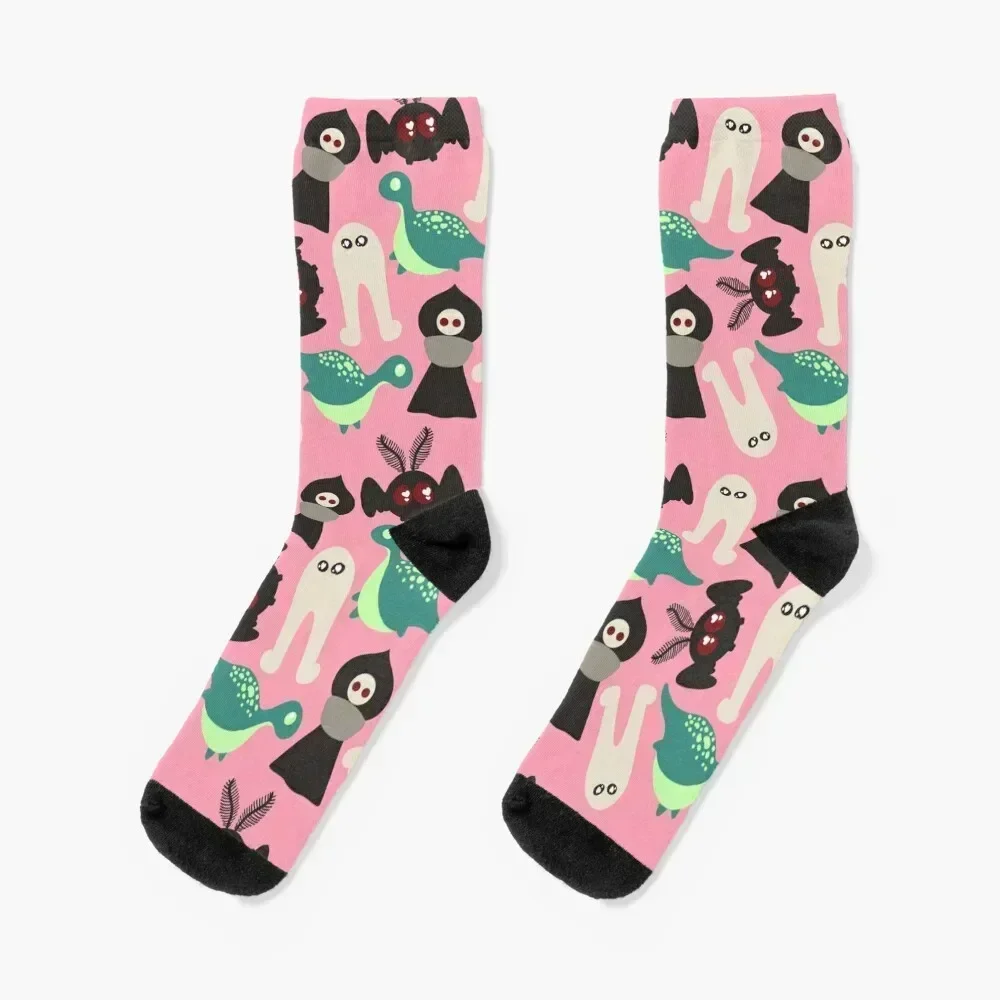

Cute Cryptids (pink) Socks Run bright garter cartoon funny gifts Designer Man Socks Women's
