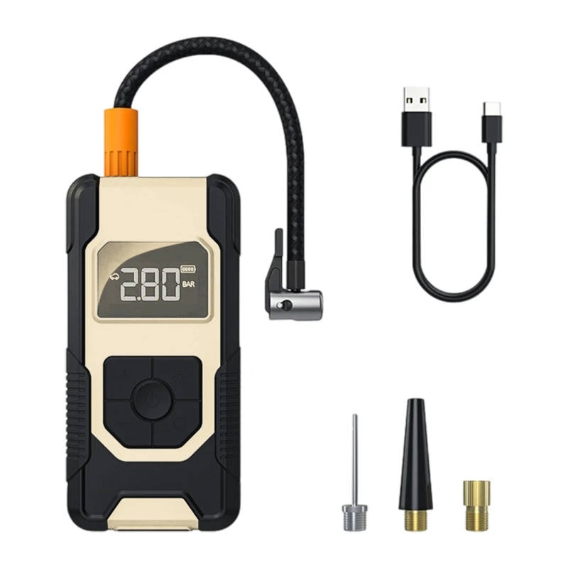 

Wireless Car Tire Inflator Portable Air Compressor Digital Display Auto Shut Off For Auto Bike Ball