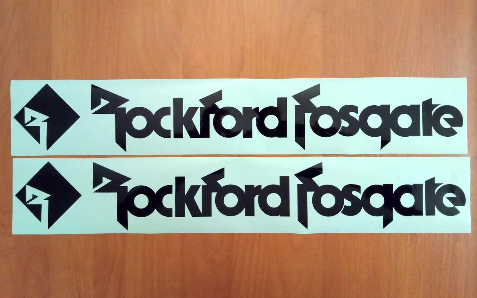 For (2Pcs)  ROCKFORD FOSGATE Stickers Die Cut Decals Vinyl Self Adhesive Audio Emblem 028 45cm wide