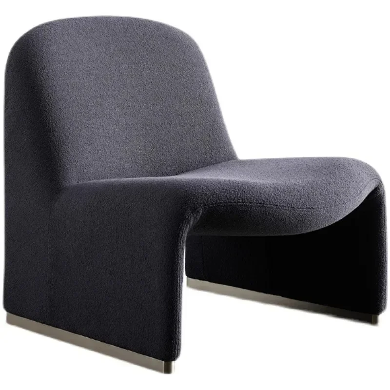 Nordic designer cream style single sofa chair lamb wool Internet celebrity single chair