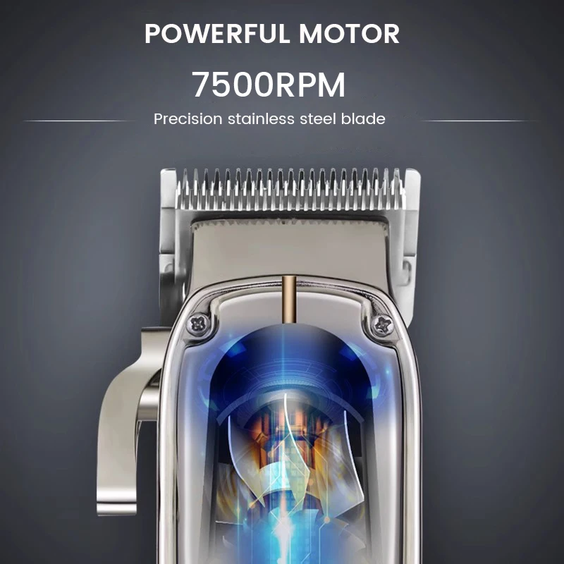 Professional Barber Clipper Full Metal Electric Hair Trimmer For Men Family Beard Cutter Machine Haircut LED Display Low Noise