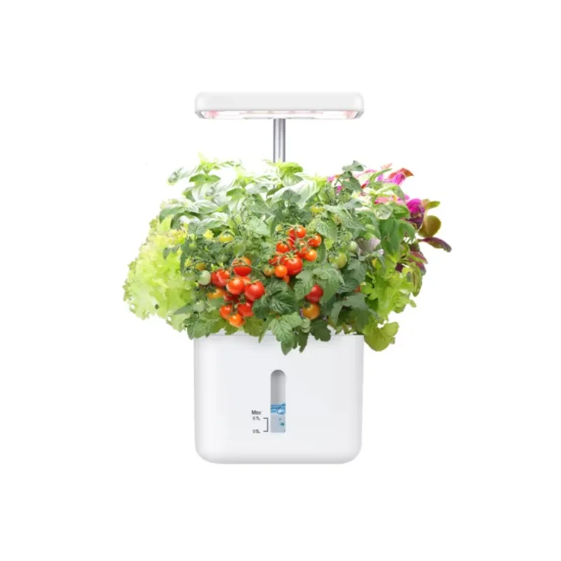 

Indoor Soil Growing System Planter with LED Grow Light Self Watering Pot with Water Tank and Telescopic Pole