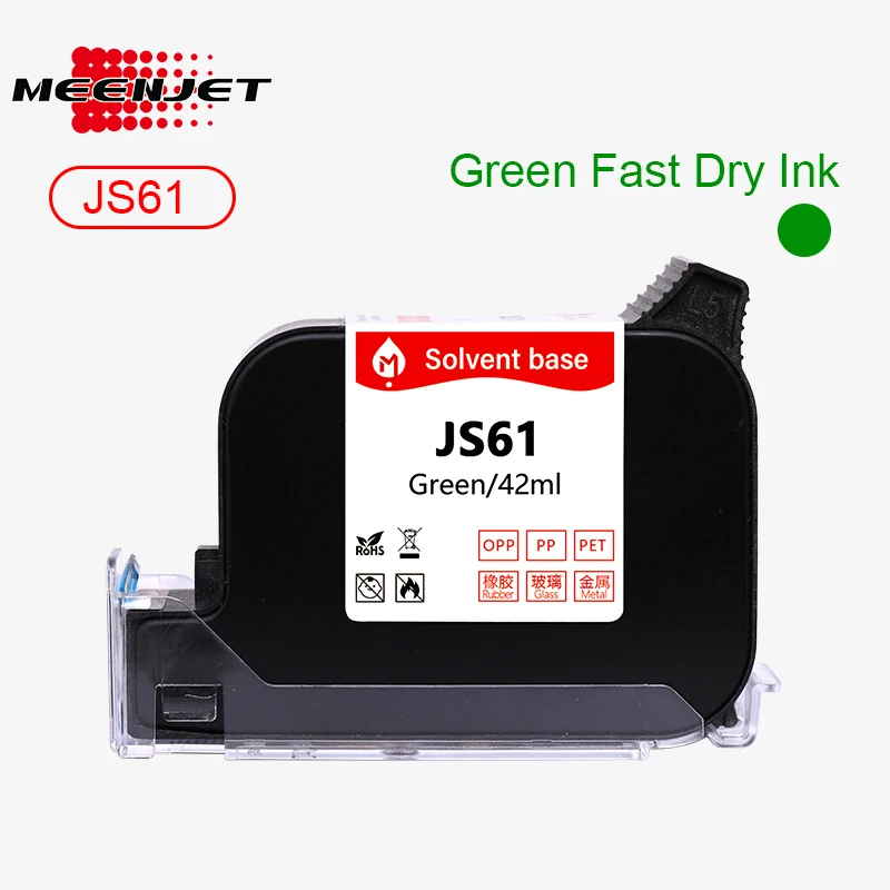 

Meenjet JS61 Green Ink Cartridge Solvent Ink Cartridge Quick Drying