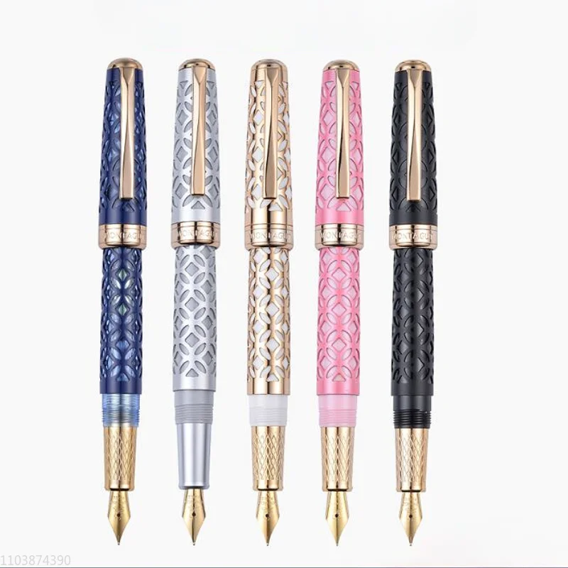 Montagut Hollow Series Fountain Pen Transparent and Leak Proof with Large Capacity F 0.5mm Nib Ink Pen School Office Supplies