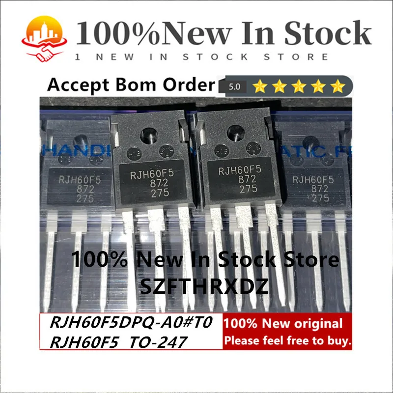 100% NEW ORIGINAL RJH60F5DPQ-A0#T0 TO-247 RJH60F5 Trans IGBT Chip N-CH 600V 80A 260400mW 3-Pin(3+Tab) TO-247A