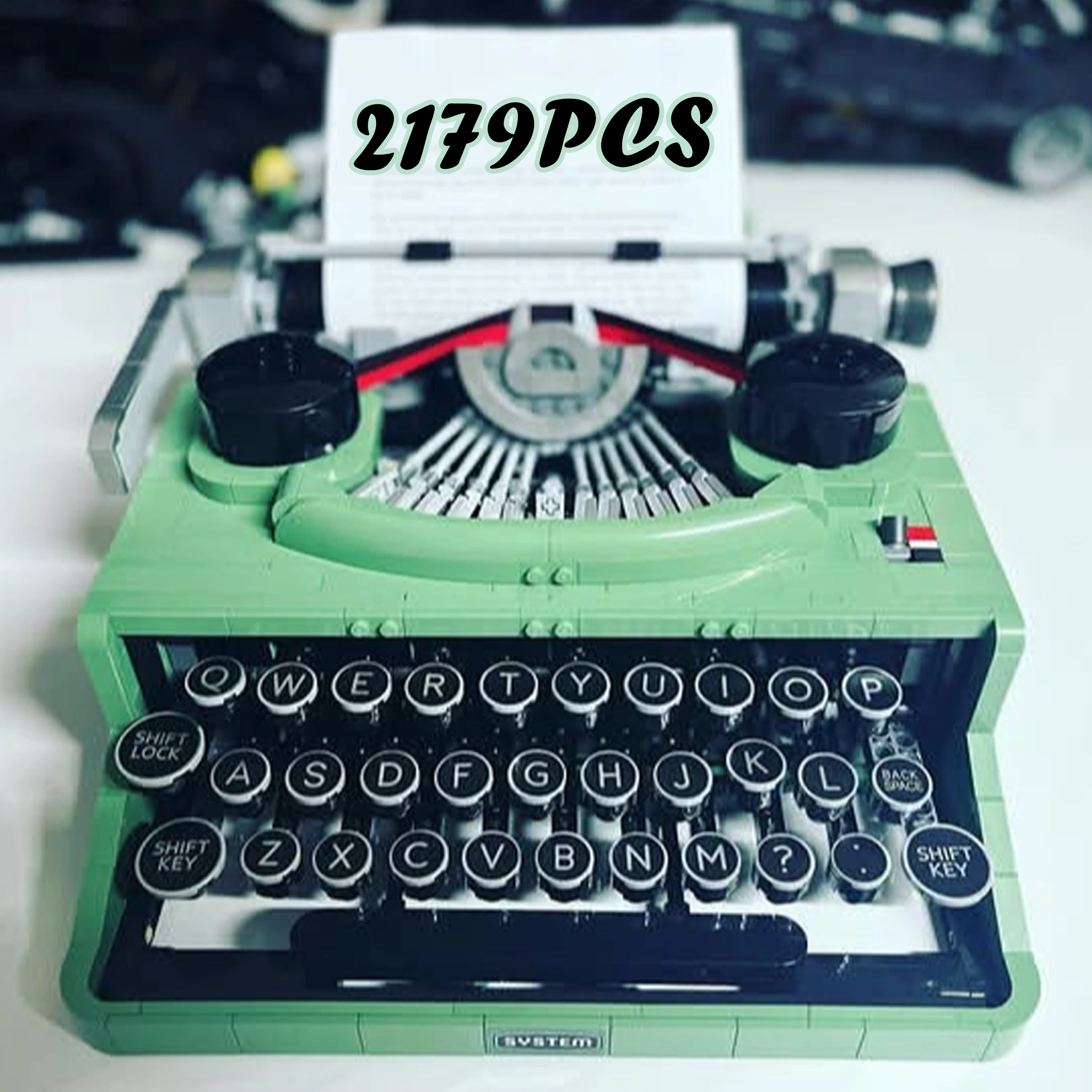 

Classic Typewriter Building Blocks Model 21327 Creative Retro Keyboard Assembly Set Decorative Display Toy