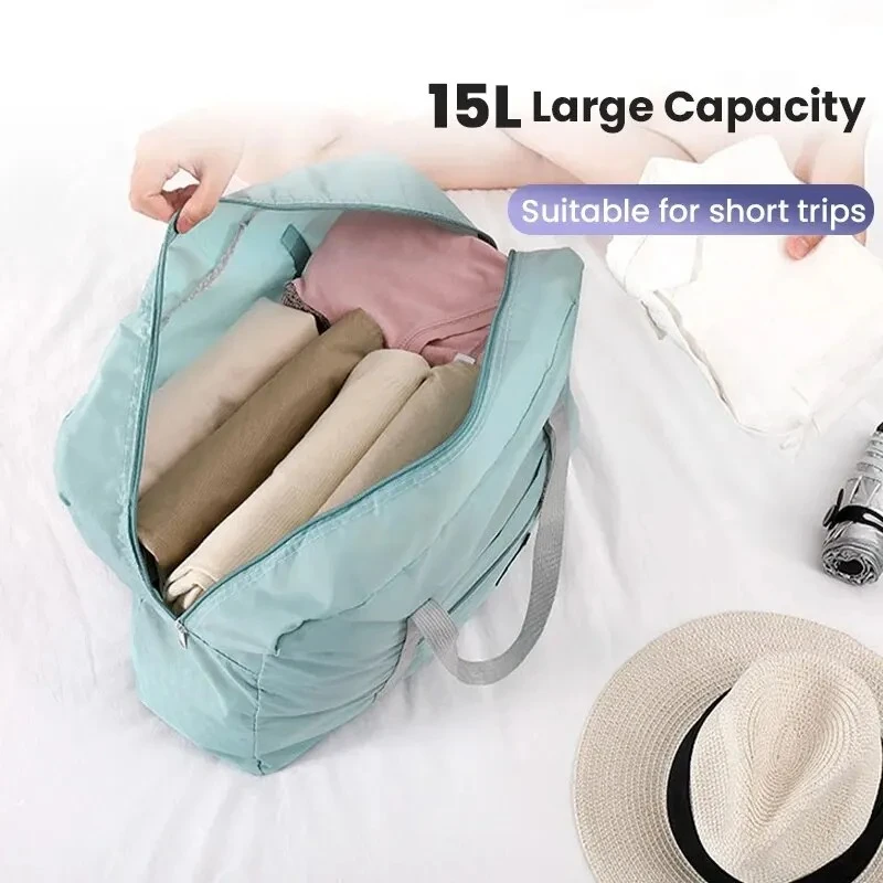 Bolsa de viaje portátil y ligera, bolsa deportiva y de fitness de gran capacidad, bolsa de embarque plegable y portátil.
