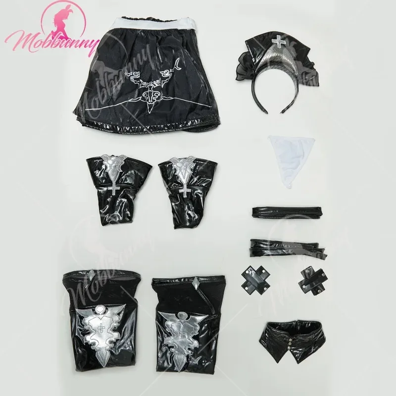 MOBBUNNY Women's 2B Sexy Lingerie Maid Costume Halter Backless Dress Set