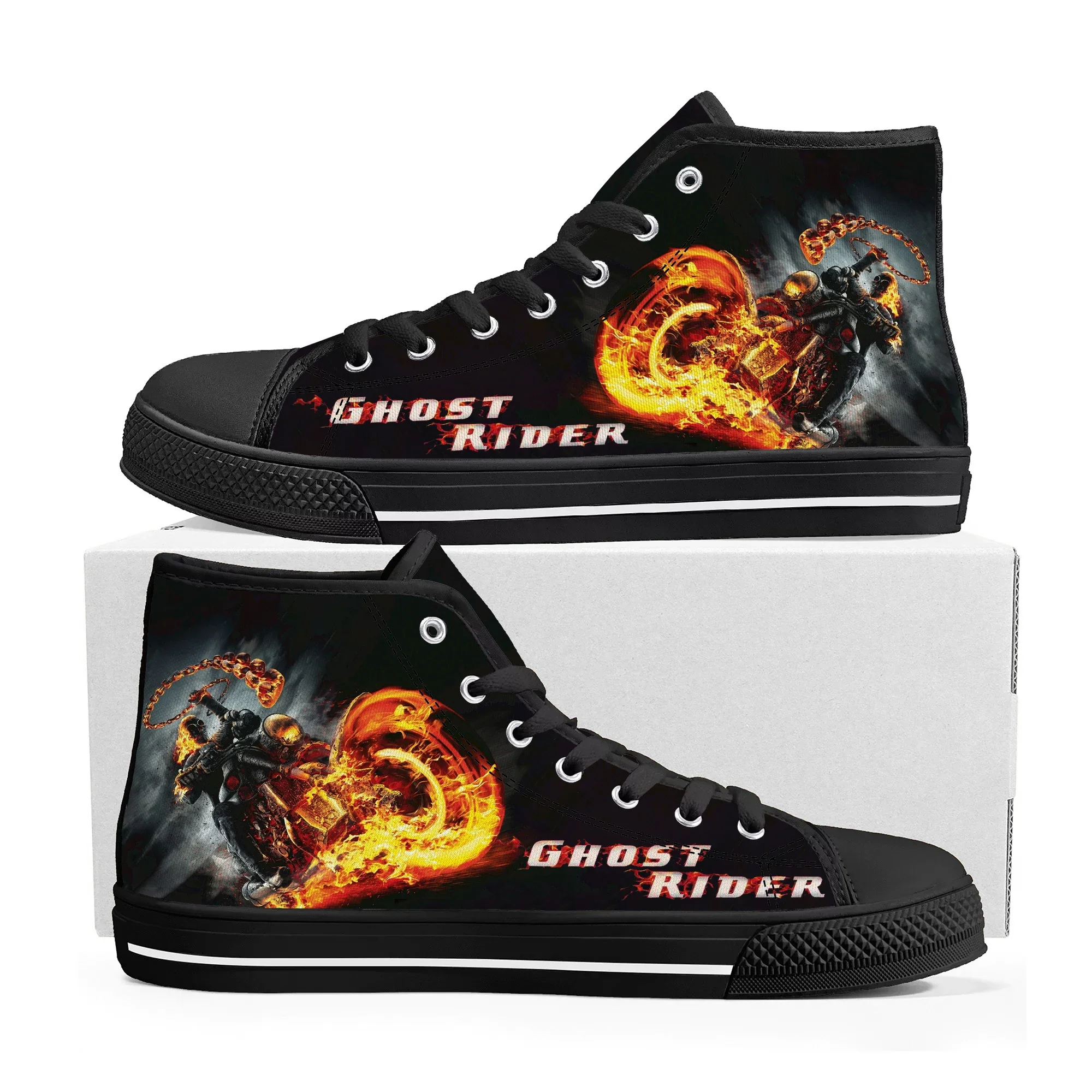 Ghost Rider Movie High Top High Quality Sneakers Mens Womens Teenager Canvas Sneaker Casual Custom Made Shoes Customize DIY Shoe