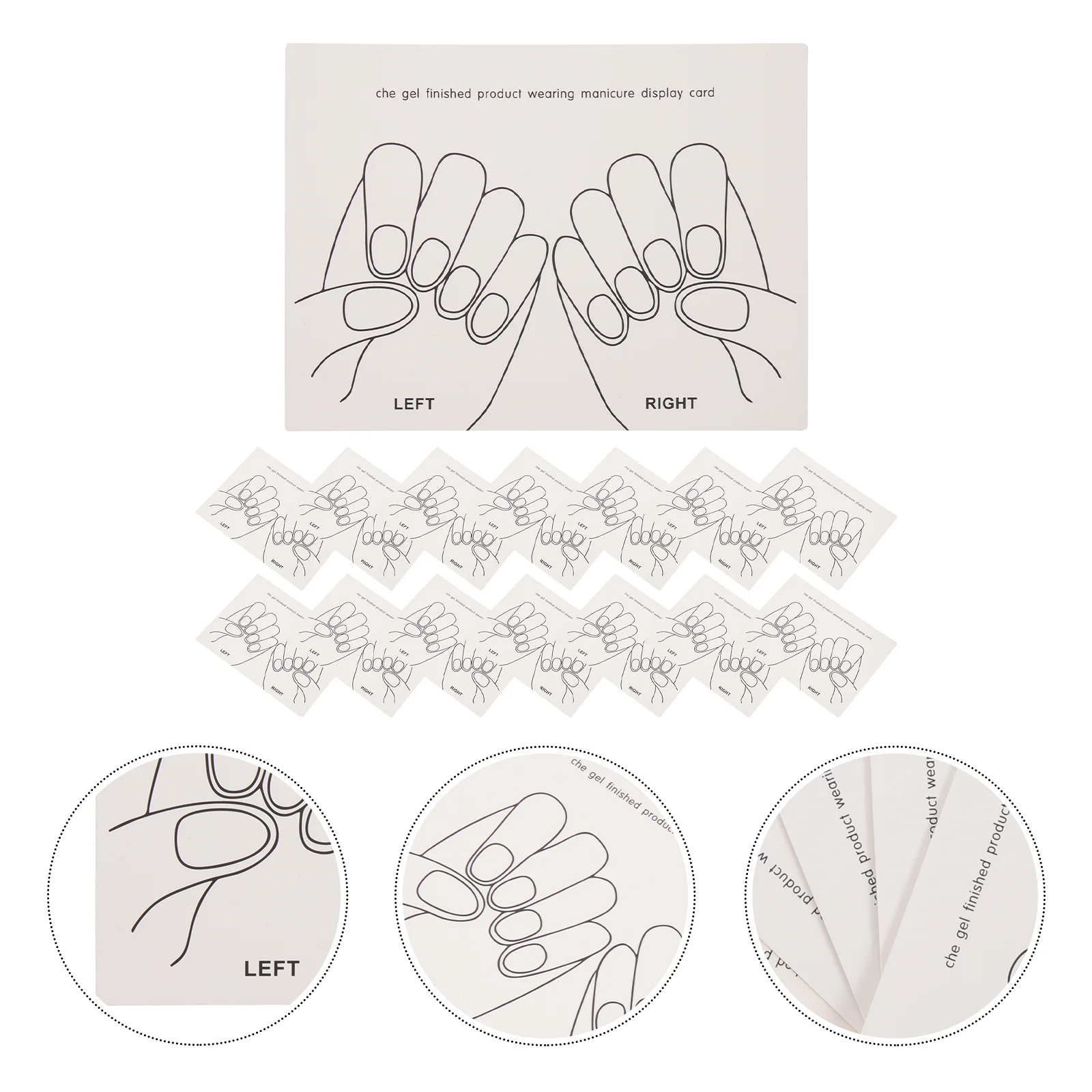 15 Pcs Nail Display Card Paper Cards for Nails Fake Board Small Lightweight Tips Showing Holder