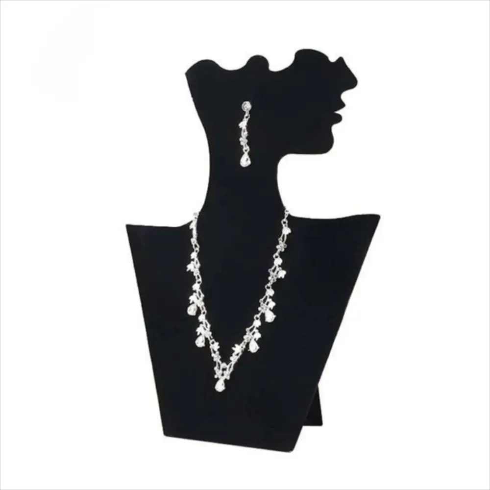 Creative Black Portrait Display Velvet Jewelry Mannequin Pendant Organizer Bust Pendant Window Display Jewelry Display Stand