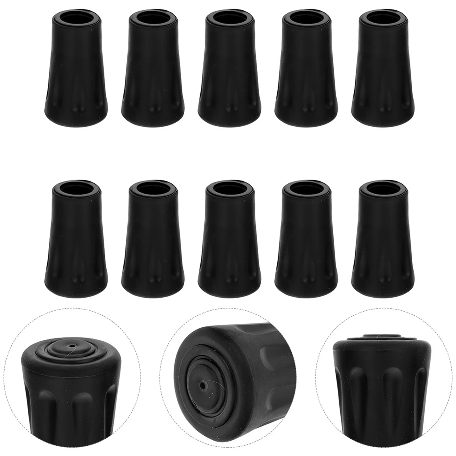 

10pcs Anti-Slip Trekking Pole Tips Rubber Pads For Hiking Walking Sticks Protection On Hard Surfaces Trail Road Non-Slip Covers