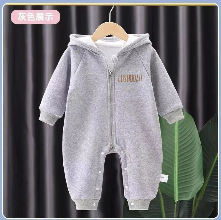 Baby Jumpsuits, Spring and Autumn Clothes, Baby Rompers, Crawling Clothes Newborn Hooded Jumpsuits, Pajamas, Home Clothes