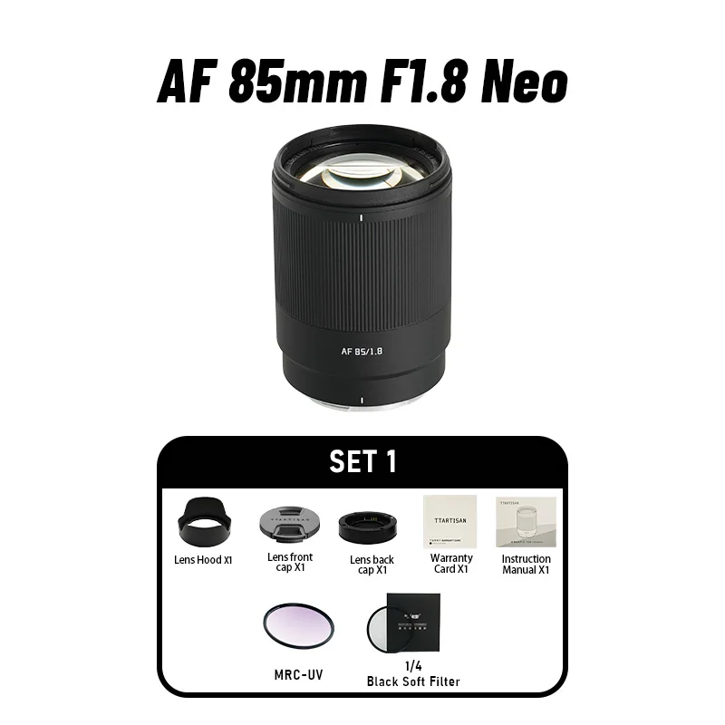 TTArtisan 85mm F1.8 NEO Vollformat-Autofokus-Objektiv für spiegellose Kameras von Sony E FE Nikon Z A7C A7R A7M A7S Z6 Z7 Z9 ZF Z6III